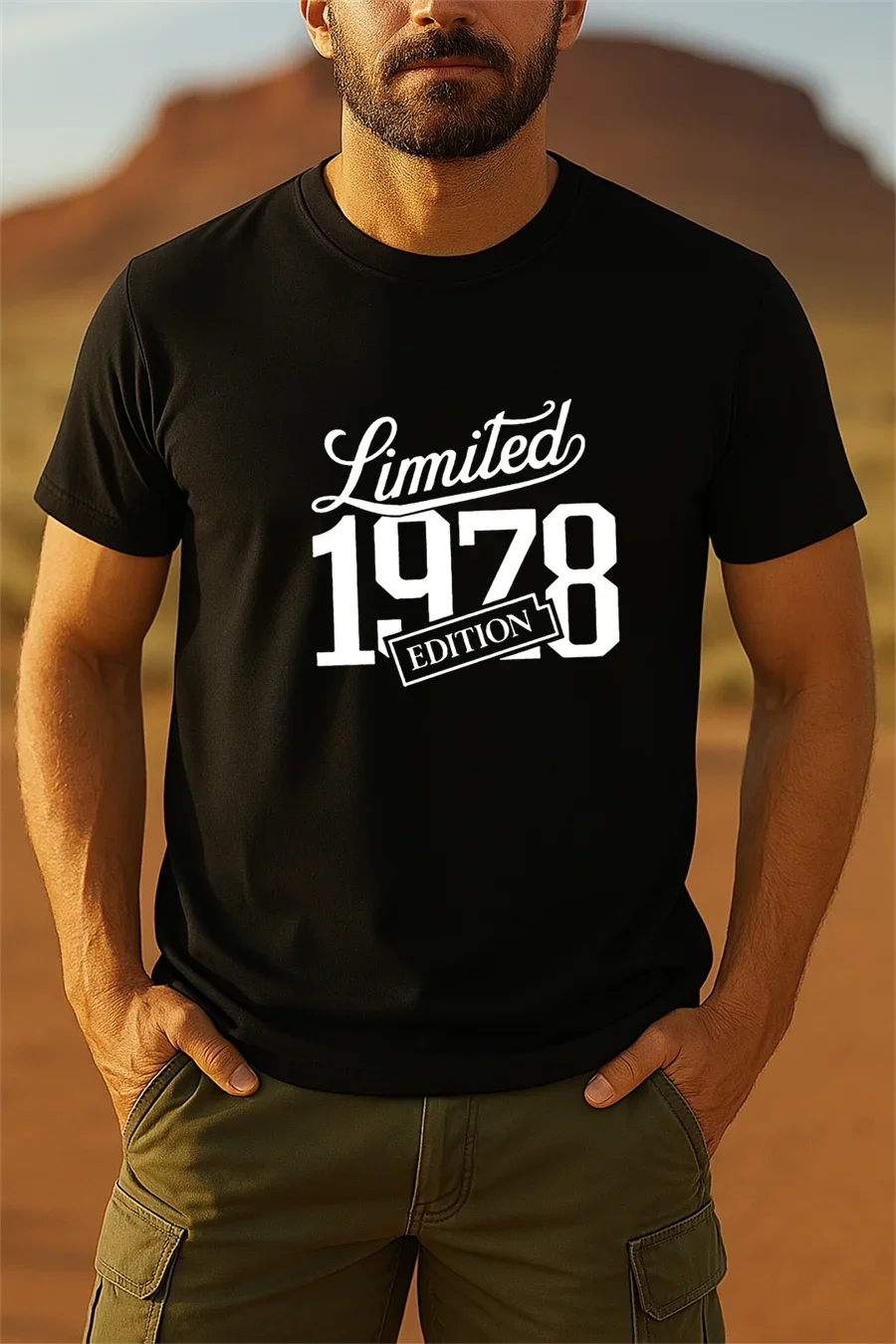 

Retro Classic Alphanumeric Combination Printed T-shirt Casual Fashionable and Breathable 100% Pure Cotton Men's T-shirt