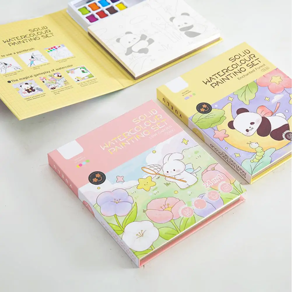 Aquarellbuch mit Tiermotiv, pädagogisches Aquarell-Malset für Kleinkinder mit tragbarem Malbuchpigment für Jungen