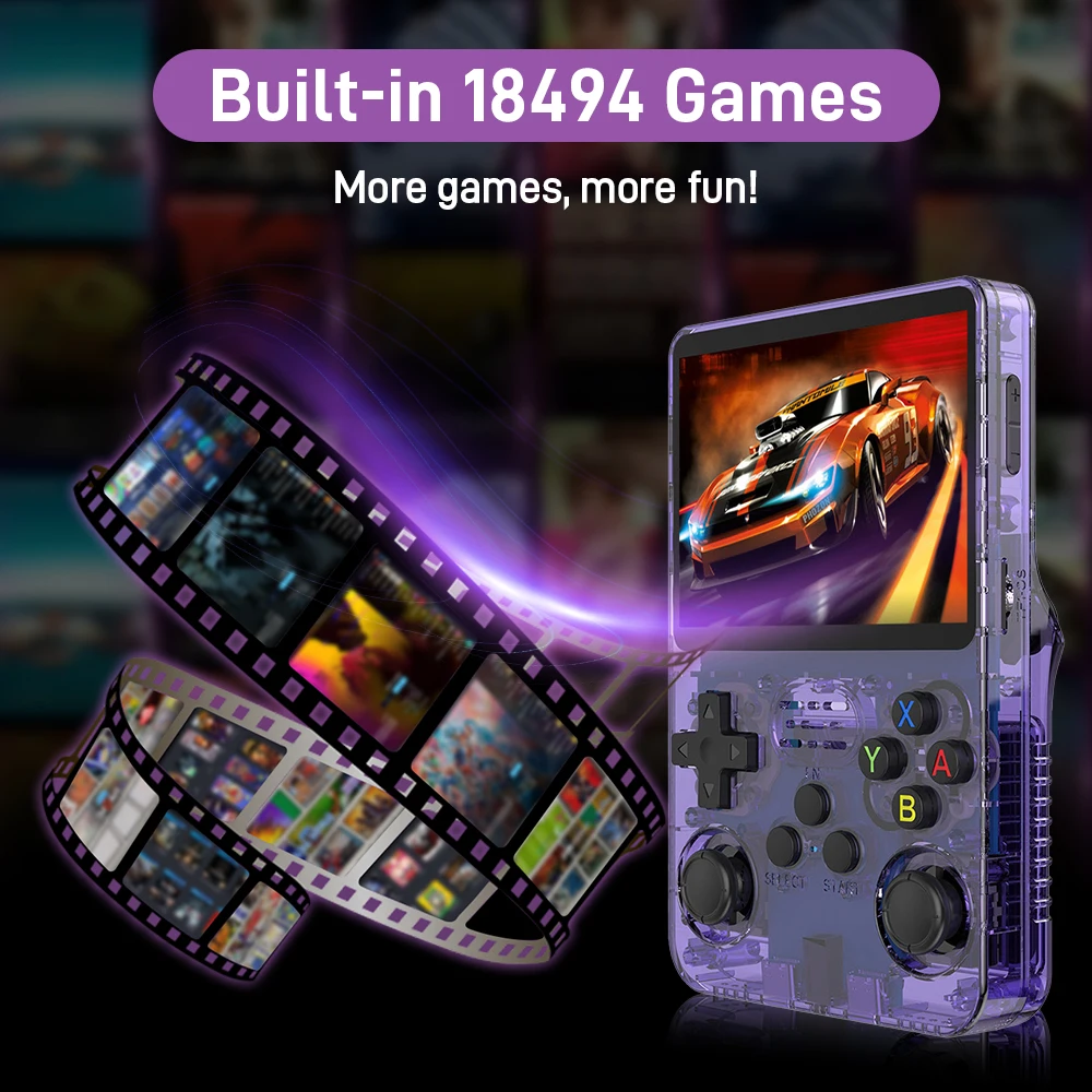 Nouvelle Console de jeu portable rétro R36S, écran HD 3.5 avec émulateurs de jeux 18494 pour PS1/PSP/N64/NES/SNES, double Joystick 3D pour cadeau