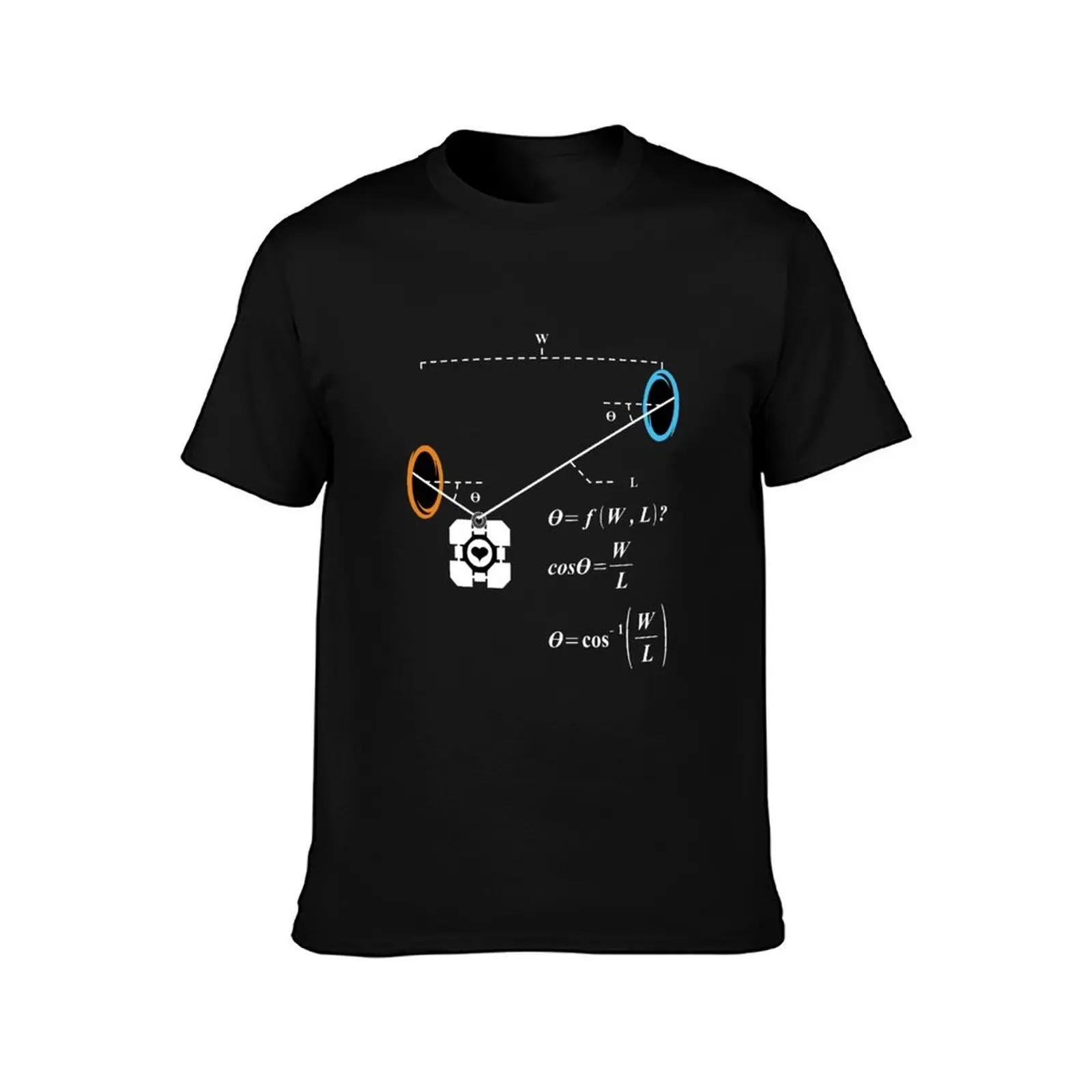 Newton's 1st Law of Motion with POrtals (White) T-Shirt Moisture Wicking Quick Dry Tee