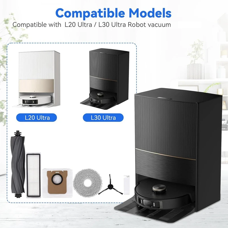 Części zamienne do odkurzacza automatycznego Dreame L20 Ultra / L30 Ultra Główna szczotka boczna Filtry HEPA Ściereczka do mopa Worki na kurz