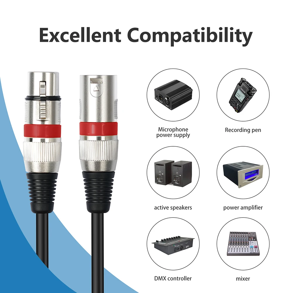 10-упаковочный кабель XLR, разноцветный кабель «папа-мама», микрофонный кабель XLR-кабель XLR для аудиомикшера, акустическая система, радиостанция