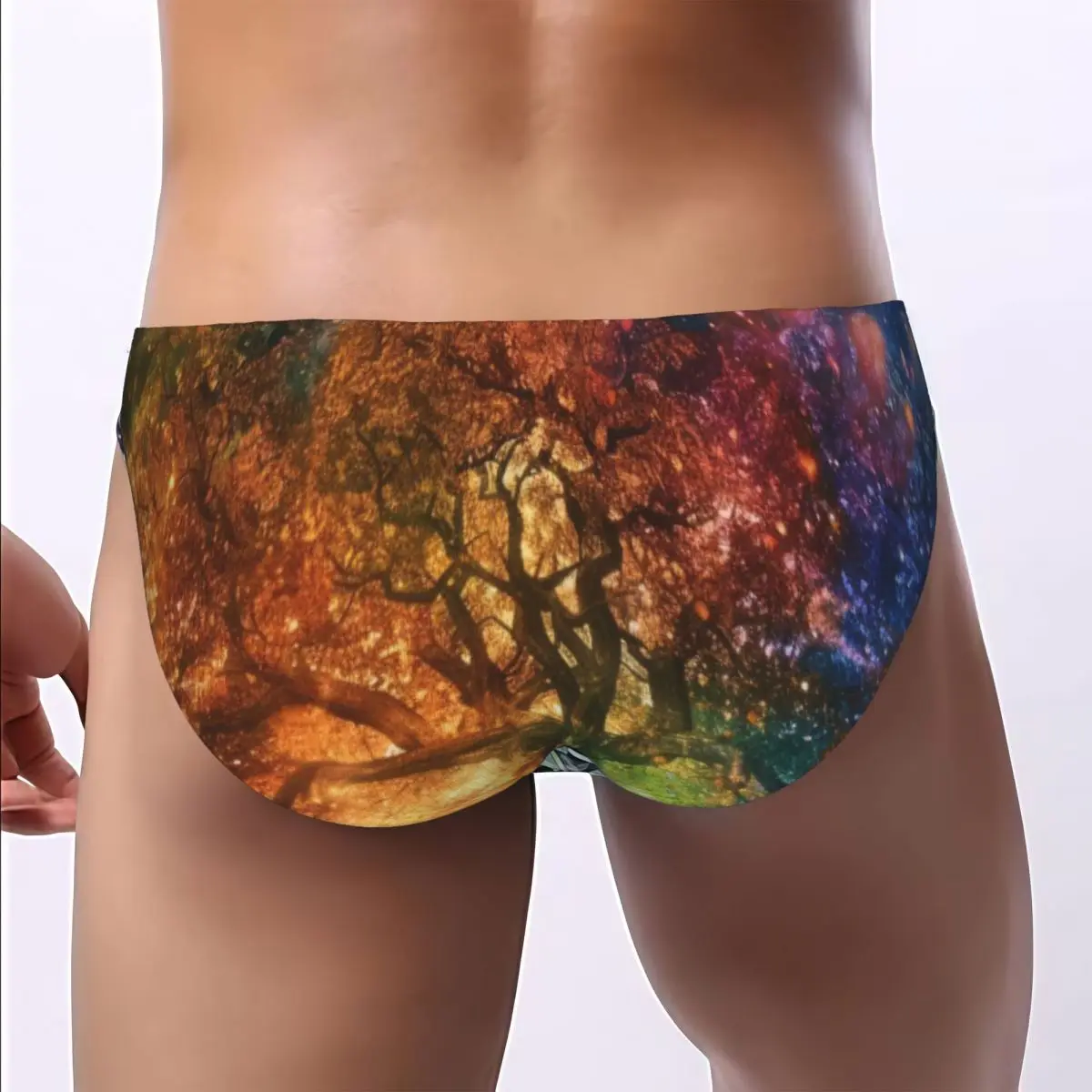 Glowing Tree Life Colorful Leaves Roots Men's Underwear Soft Breathable Briefs Sexy Male Panties High Quality Ropa Interior