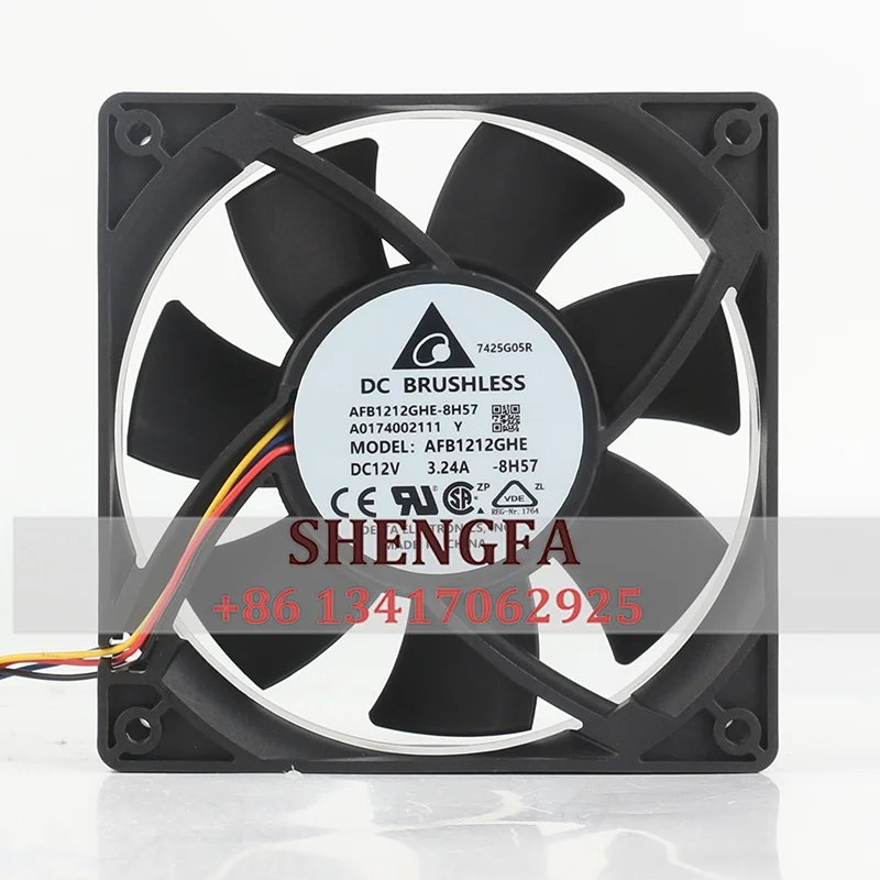 Delta Case Fan AFB1212GHE DC12V 3.24A 12038 PWM Speed Control Violent Wind High air volume Cooling Fan 120x120x38MM