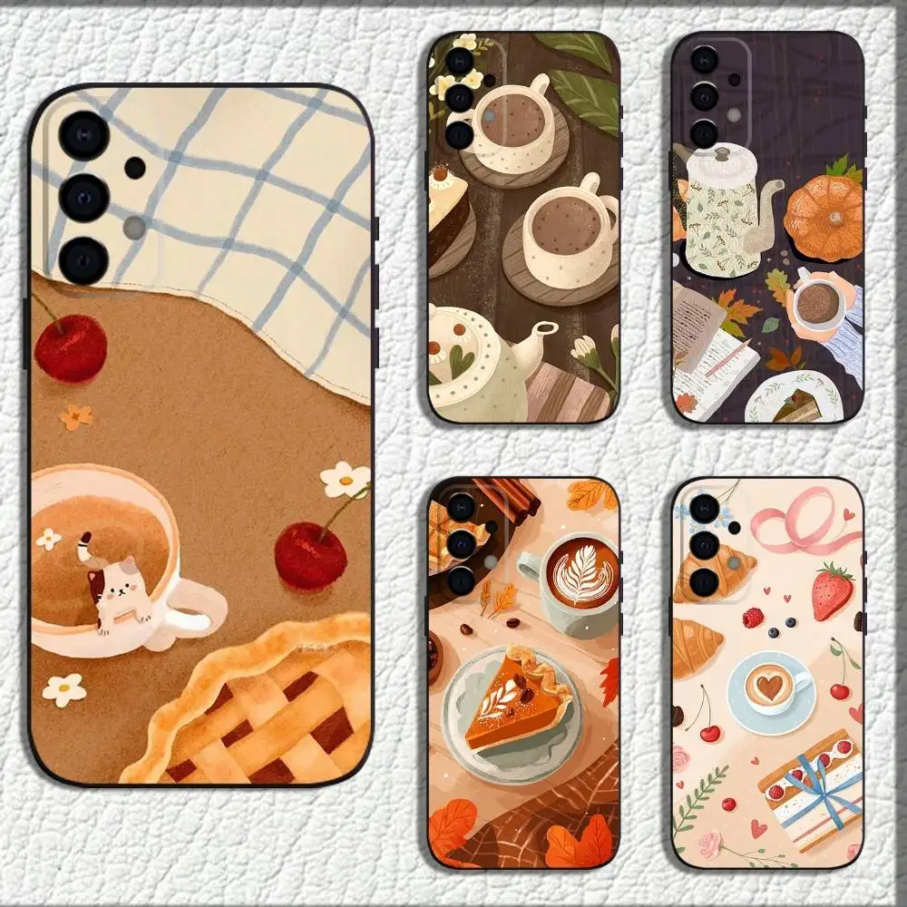 

Afternoon tea time Phone Case For Samsung Galaxy A73,72,71,A52,51,40,41,A22,A32,31,A13,12,Note20 Soft Black Shell