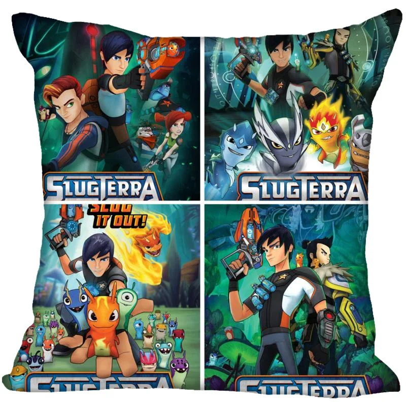 New Slugterra Anime Pillow Cover Bedroom Home Office Decorative Pillowcase Square Zipper Pillow Cases Satin Soft No Fade