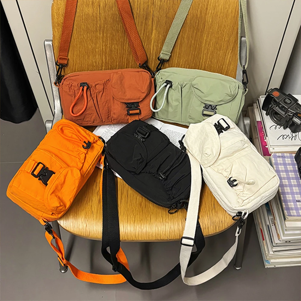 Sport-Umhängetasche, Design im Arbeitsbekleidungsstil, einzelne Umhängetasche, multifunktionale leichte Brusttasche, Handytasche – Detail 4