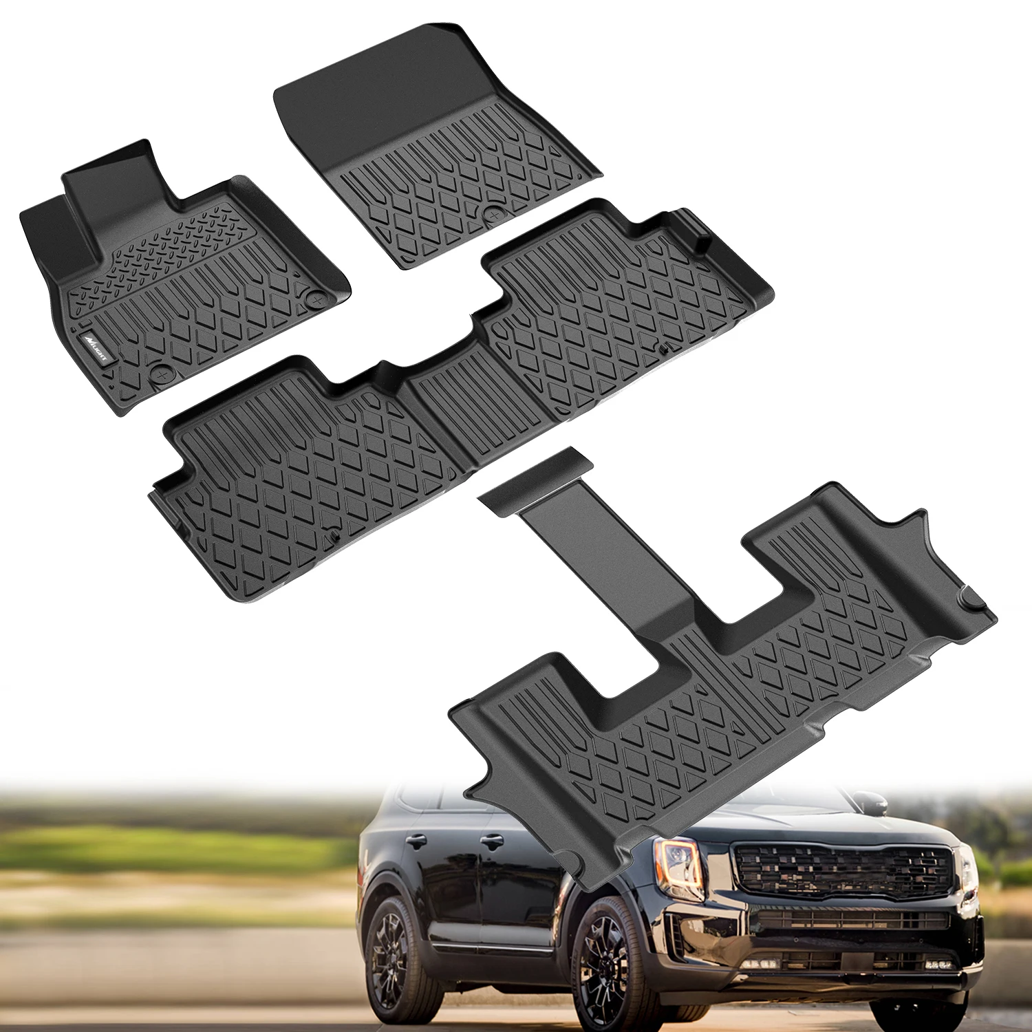 Nilight TPE Floor Mats for Kia Carnival Hybrid 8 Seat 2025 2026 (Not for Fuel) Kia K4 2025 2026 All Weather Custom Fit Heavy Duty Floor Liners  2023 --2026 Kia Sportage (Non-Hybrid) 2020-2025 Kia Telluride with 2nd Bucket Seats Without Center Console
