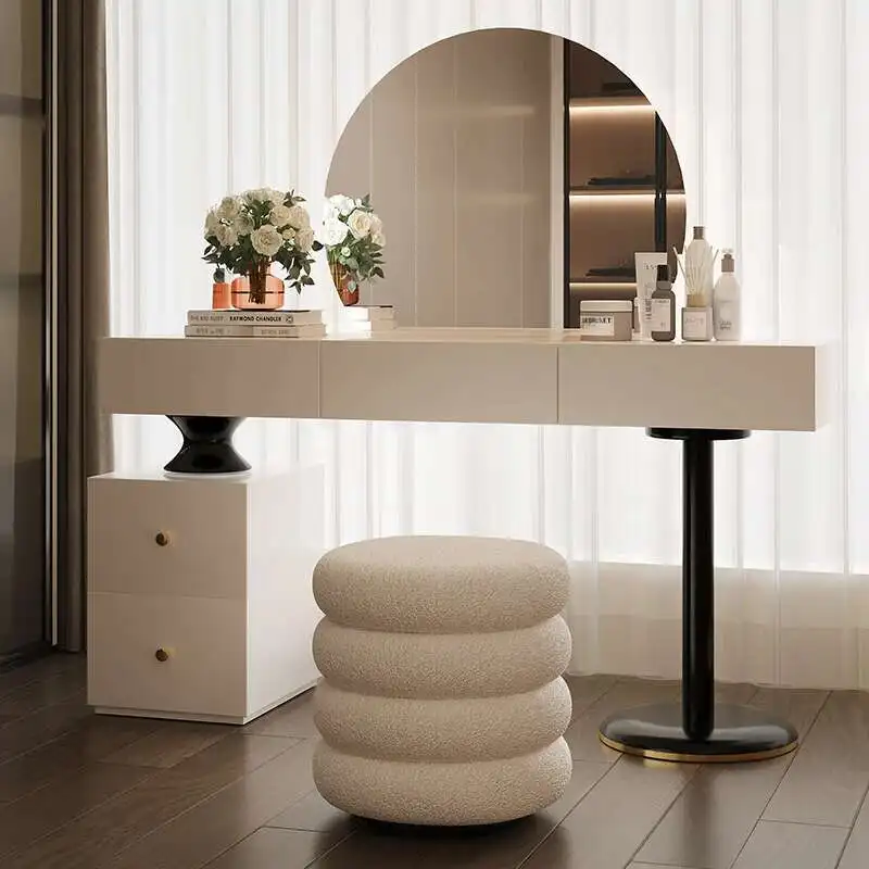 

Bedroom Makeup Vanity Table White Light Mirror Desk Dressing Table Storage Cabinet Women Mesa De Maquillaje Trendy Furniture