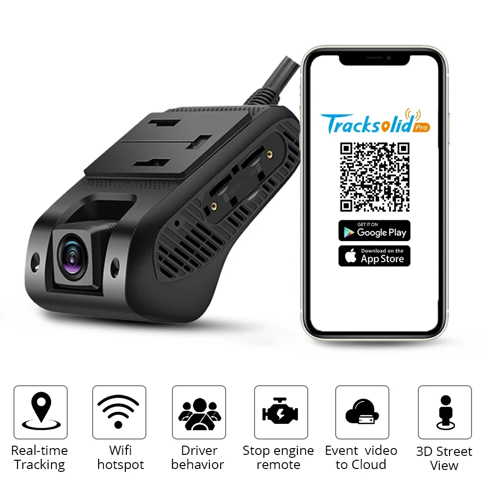 JC400P AI Vision DVR Dual Lens 1080P Car Camera Dashcam Smart Gps Tracking Device Wifi Hotspot Dash Cam Gps Tracker 4G