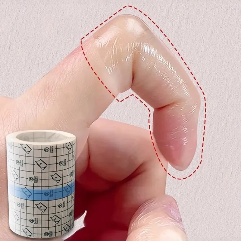 1 Roll Transparent Waterproof Tape Self-adhesive Pu Bandage Portable Invisible Finger Protector Film Multi-purpose Patch