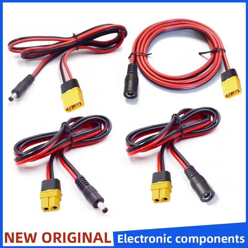 Lithium Battery Plug XT60 Male Female to DC5521/5525 Connector Male Female For Video Glasses Battery Charging Adapter Cable