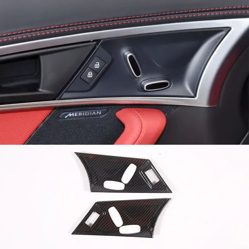 For Jaguar F-TYPE F Type 2013-2024 Car Seat Adjustment Decorative Frame Sticker ABS Carbon Fiber Pattern Interior Accessories
