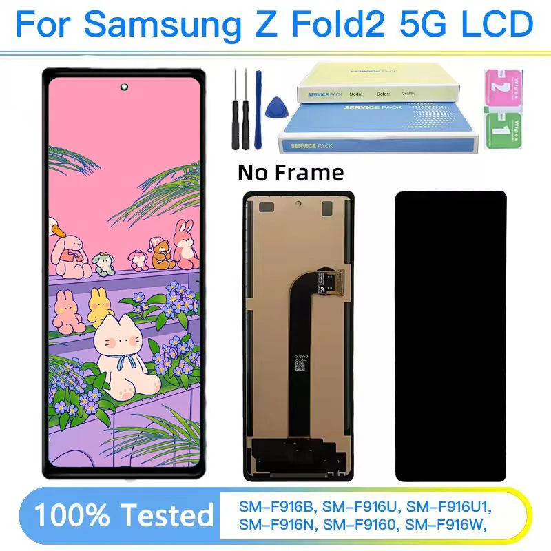 TFT Z Fold2 Display Screen For Samsung Z Fold 2 F916 F916B F916U F9160 LCD Display Touch Screen Digitizer Assembly Replacement