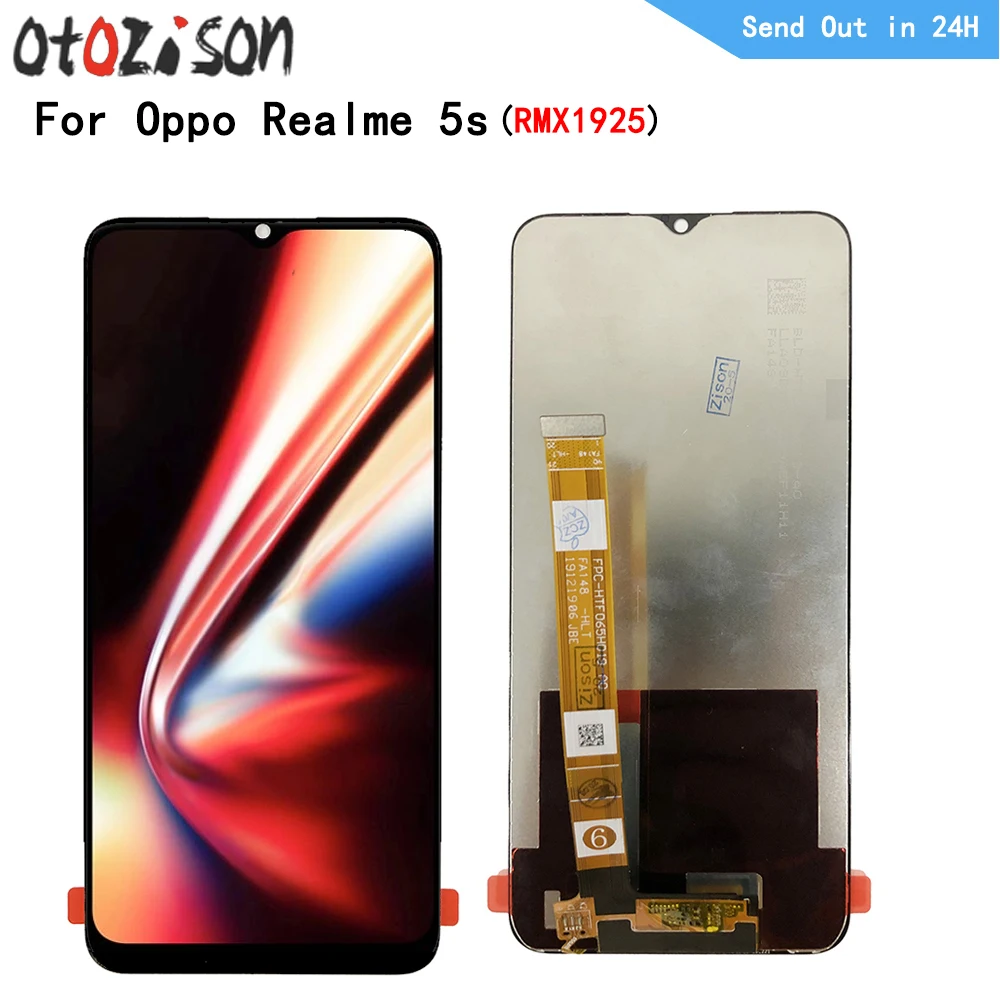 6.5 "ekran IPS dla Oppo Realme 5s RMX1925 wyświetlacz LCD Panel dotykowy Digitizer z montażem ramki dla Realme 5S