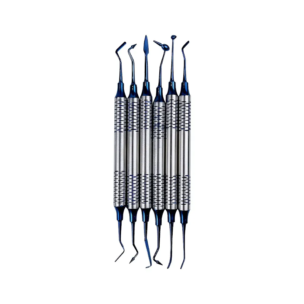 6 stks/set Tandheelkundige Composiet Hars Vullen Spatel Tandheelkundige Hars Filler Kit Tandarts Reparatie Instrumenten Tandheelkunde Restauratie Gereedschap