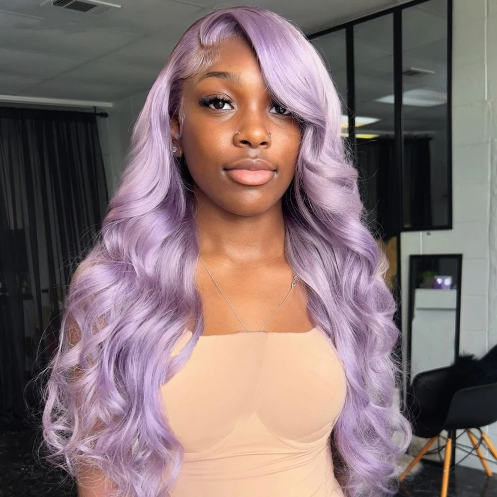 Purple Body Wave Lace Front Wig Human Hair Colored Human Hair Wigs For Women 13x4 Lace Frontal Wig Virgin Brazilian Hair