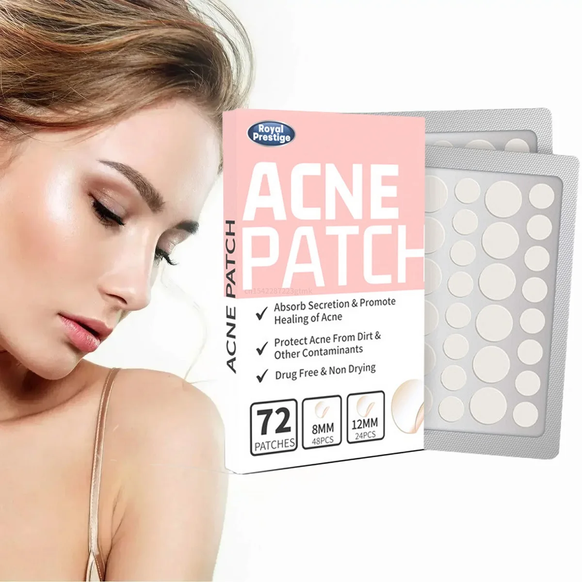 72Pcs Invisible Acne Patches Removal Pimple Anti-Acne Hydrocolloid Patches Spots Marks Concealer Repair Sticker Waterproof