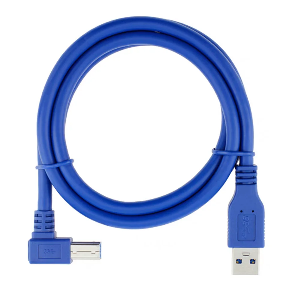 USB 3.0 printer elbow data cable USB transmission cable A male to B male high-speed square port hard disk display uplink data ca