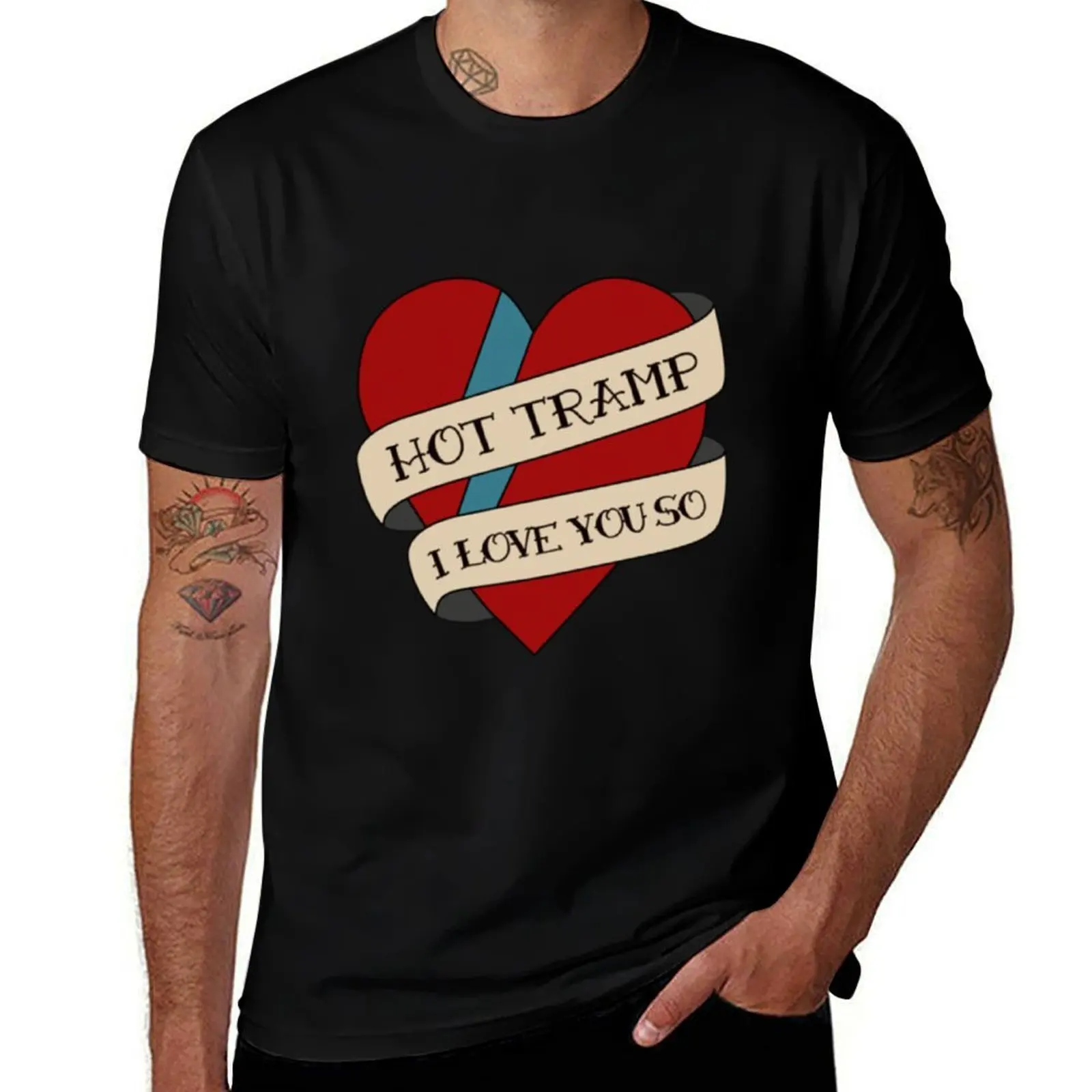 

Retro Hot Tramp in Tattoo Style Heart T-Shirt cotton t shirt man t shirt man casual man t shirts for men T-Shirt