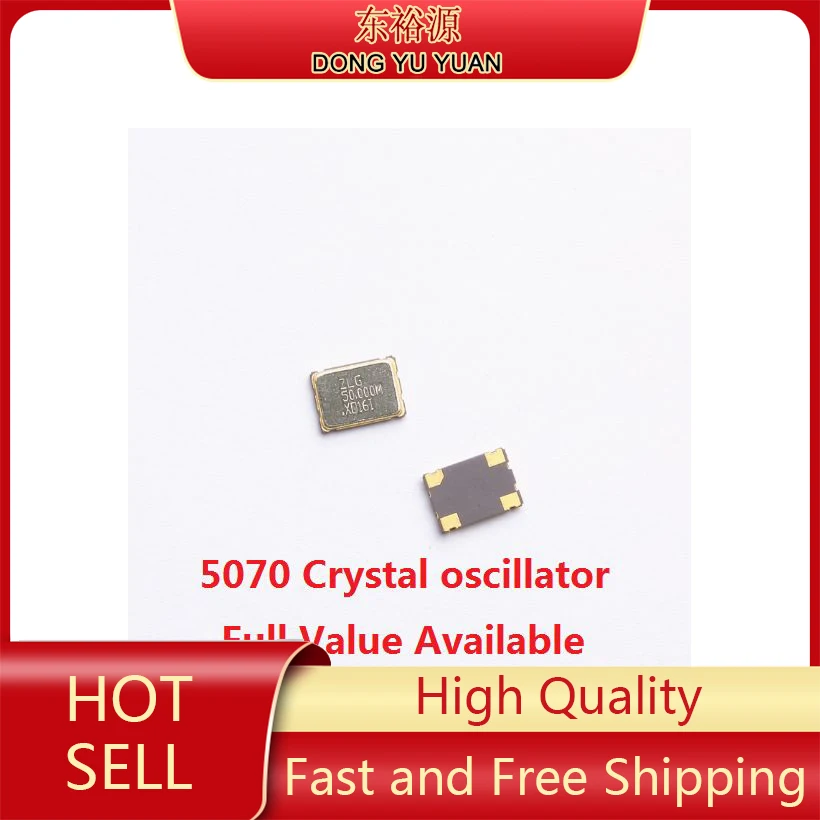 5pcs 5070 Active Crystal Oscillator 4/6/8/10/12/16.384/20/24/25/30/40/50/80/125/32.768/11.0592/4.9152/22.1184/MHZ/M 5*7MM 4PIN