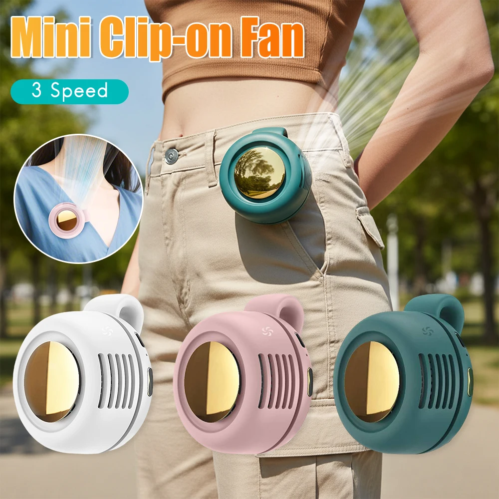 Portable Silent Mini Bladeless Fan Adjustable 3-Speed Suspended Whirlwind Fans USB Rechargeable Fan for Travel Accessories Gift