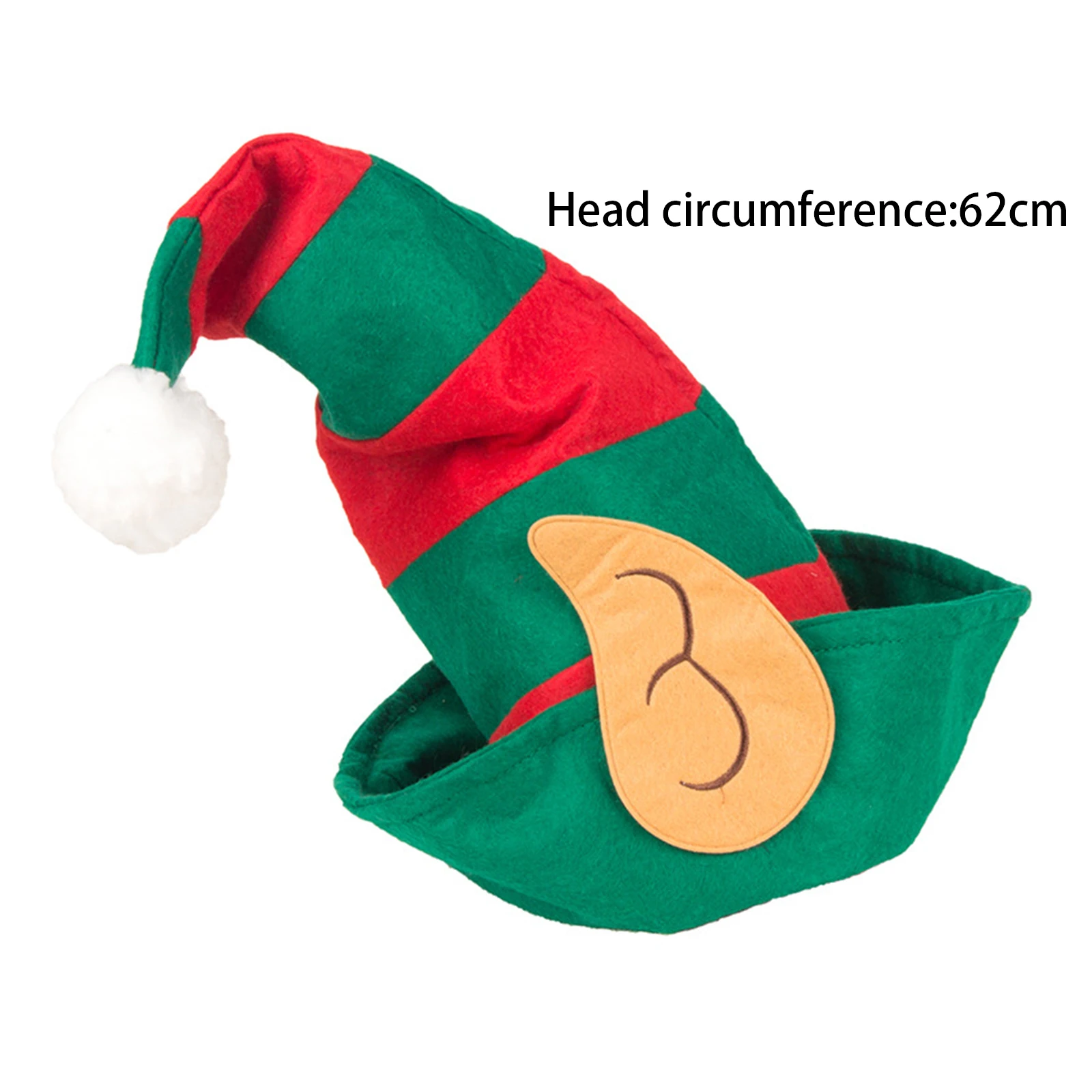 1 قطعة سانتا مساعد عيد الميلاد تأثيري قزم مهرج قبعة مزينة مع آذان مرفقة قبعة للجنسين عطلة قبعة زينة عيد الميلاد