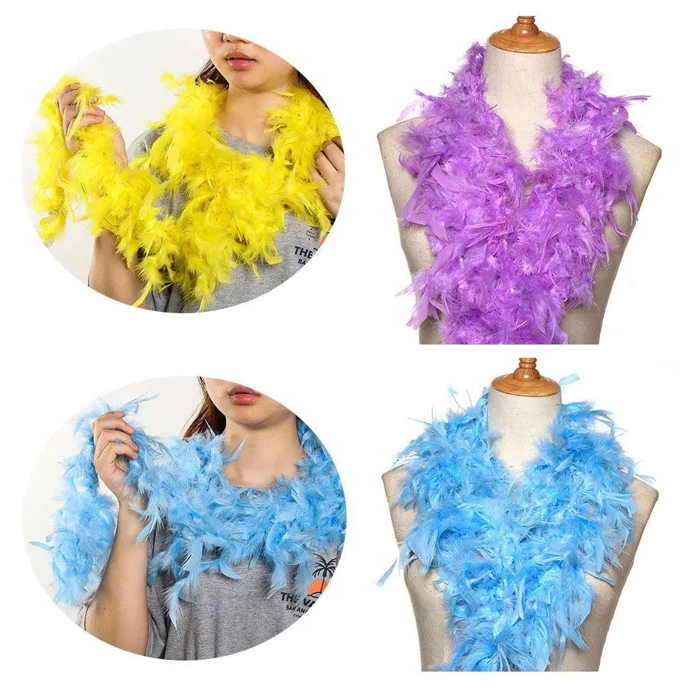 2M Federboa-Streifen für Bekleidung, Nähen & Stoffarbeiten, flauschiges Bastelmaterial, Kostüm, Fasching, Hochzeitsfeier, Dekoration, Kleidungszubehör – Detail 3