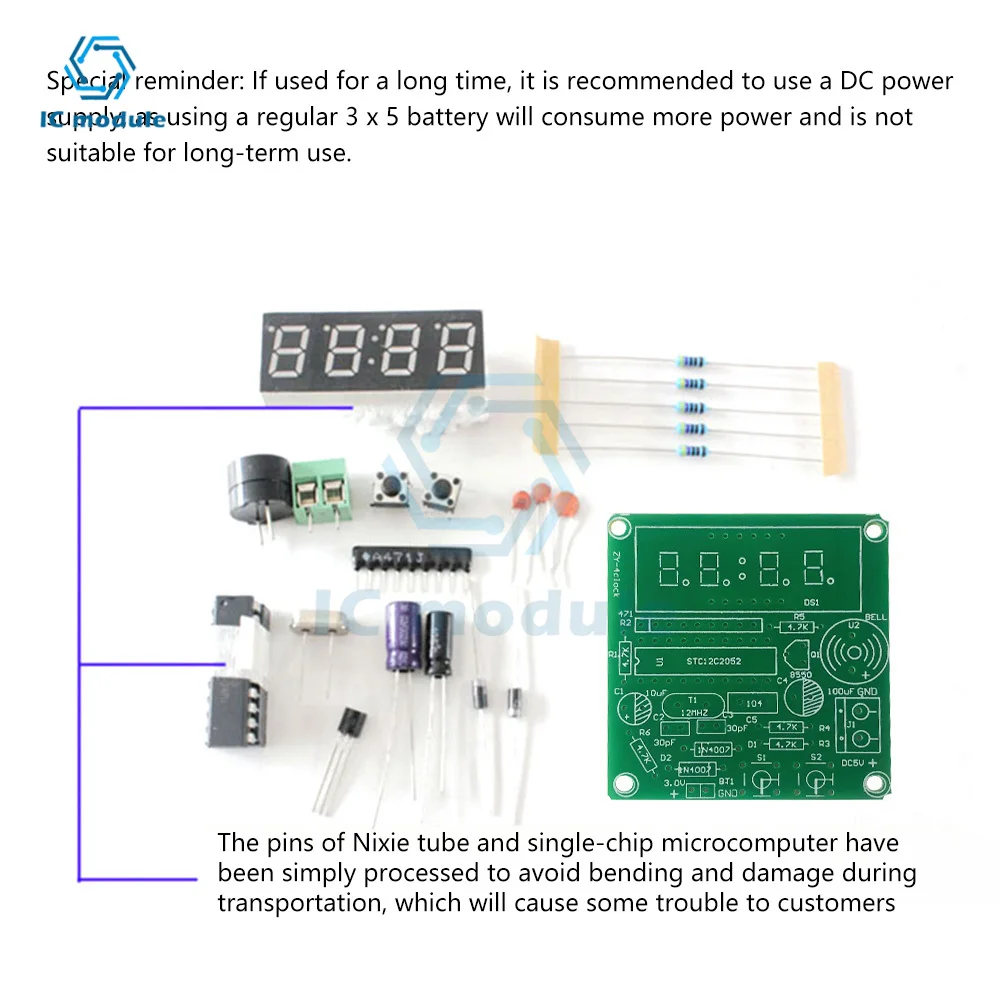 At89c2051 Digitale 4 Bits Elektronische Klok Elektronische Productie Suite Diy Kit Learing Kit Voor Arduino