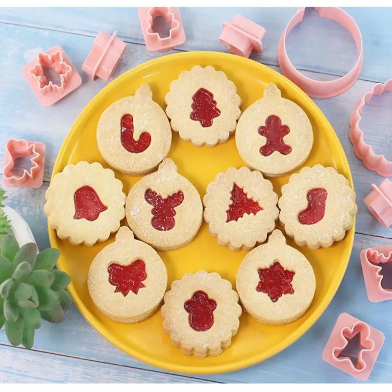 عيد الميلاد كوكي القواطع مجموعة الزنجبيل رجل البسكويت قالب الكعكة ختم عيد الميلاد 2026 السنة الجديدة ديكور حفلات أدوات الخبز #4