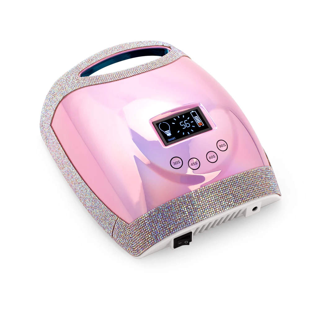 Hot sale rainbow color gradient diamond 48w nail lamp rechargeable ultraviolet LED gel lamp nail dryer salon