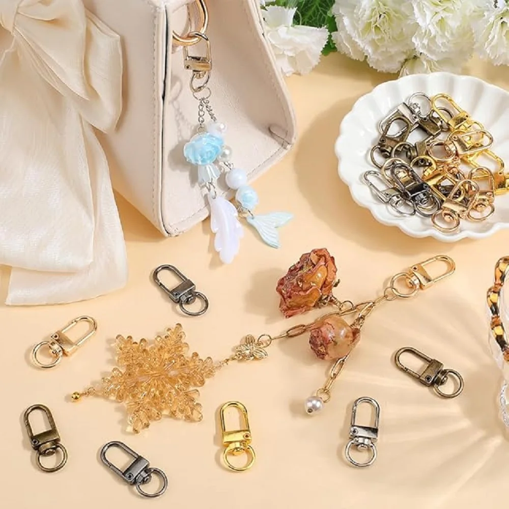 10/20/30/50/80Pcs Metal Lobster Claw Clasps Swivel Lanyards Snap Hooks Keychain Clip for Jewelry Purse DIY Bags Crafts Gift image 4