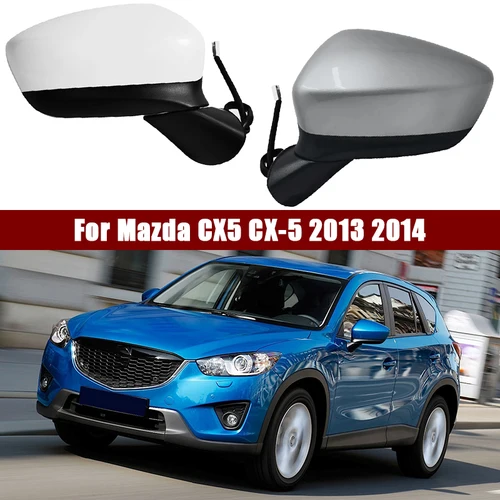 Conjunto de espejo retrovisor de 8 pines para coche Mazda CX5 CX-5 2013 2014, lámpara de dirección plegable eléctrica automática, ajuste de lente de calefacción