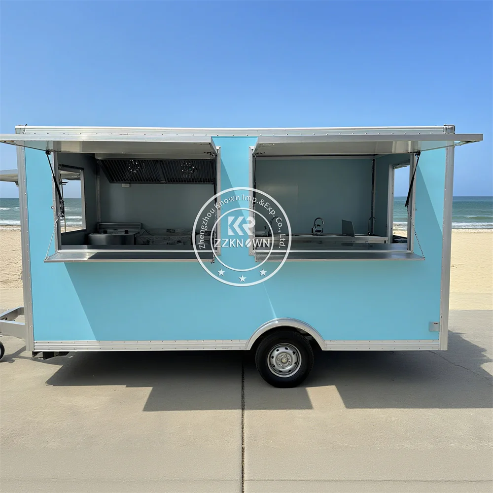 

Outdoor Hot Dog Ice Cream Cart Street Catering Trailer Food Truck Fully Equipped Concession Mobile Food Trailer Fully Equipped