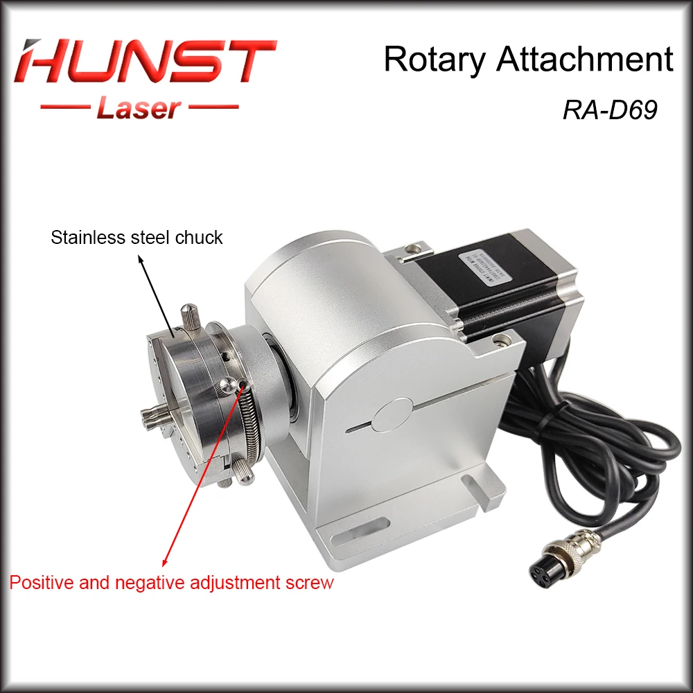 Imagem -03 - Hunst Fiber Laser Marcação Anel Peças Rotativas com Driver Worktable Diâmetro 3-91 mm Laser Engrave D69 Rotary Attachment