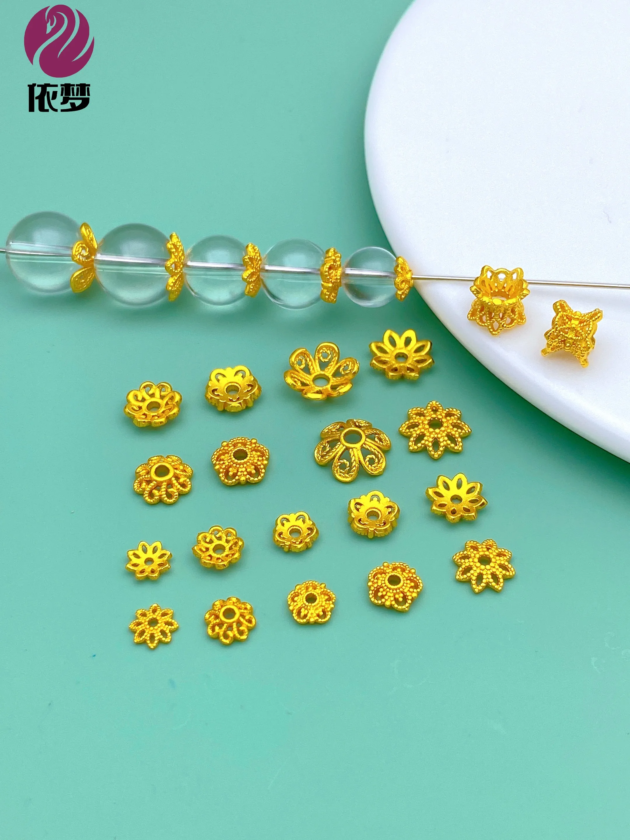 Accessori fatti a mano in oro sabbia Base di separazione del supporto del fiore scavato per parti di gioielli Faion fai da te con bracciale Nelace