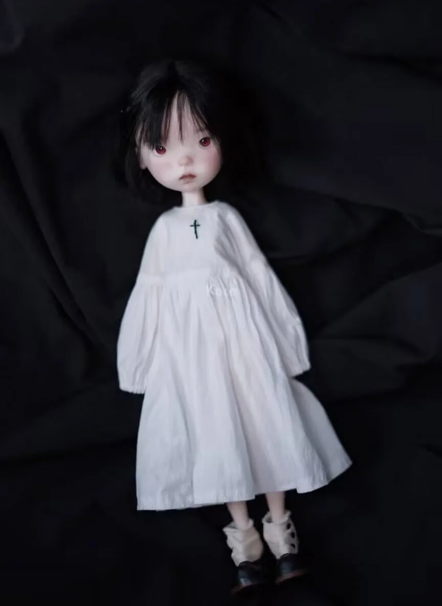 2 pezzi 2025 croce gotica vintage Landoudou/Blythe vestito intero/calzini nero/bianco (adatto per Lulu,ymy24,Ob22,24,26, zona, Jenny)