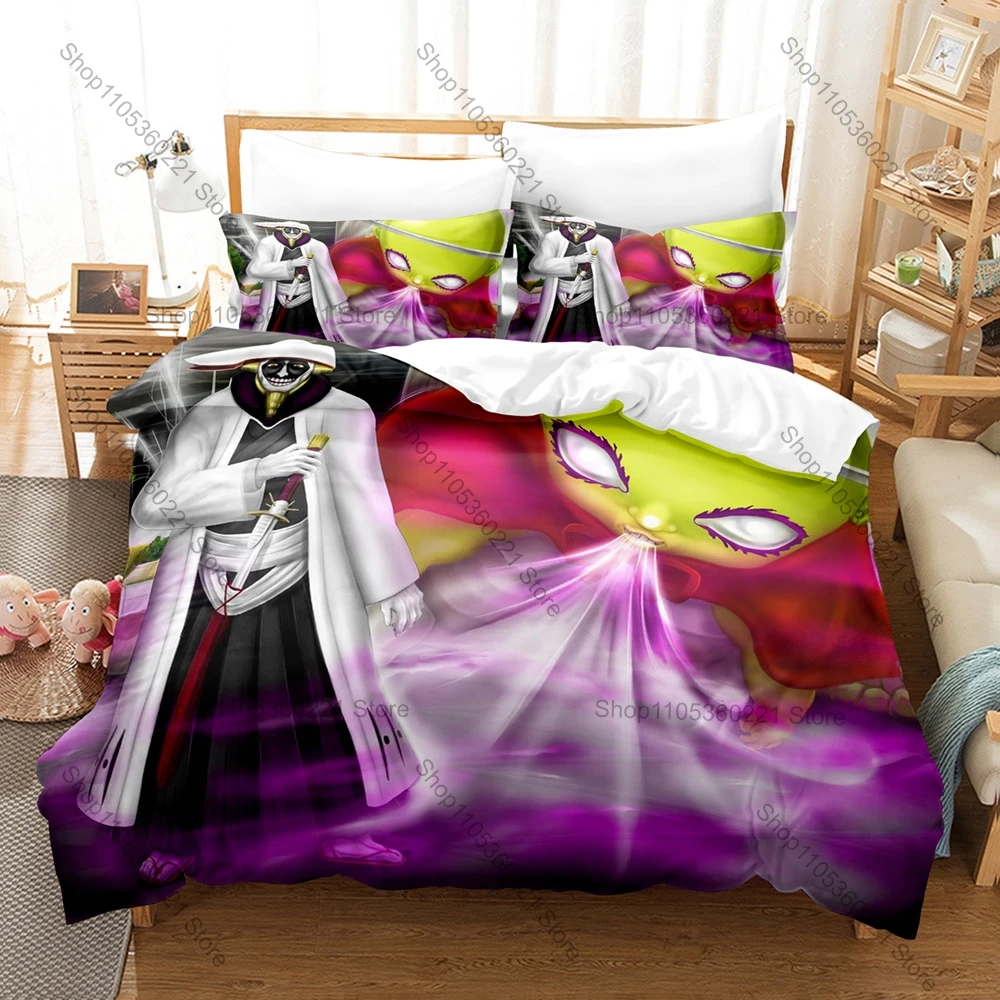 Cool Mayuri Ashisogi Jizo Duvet Cover + 2 Pillowcases Captain Mayuri Kurotsuchi Battle Scene Quilt Cover Set Bleach Dark Anime D