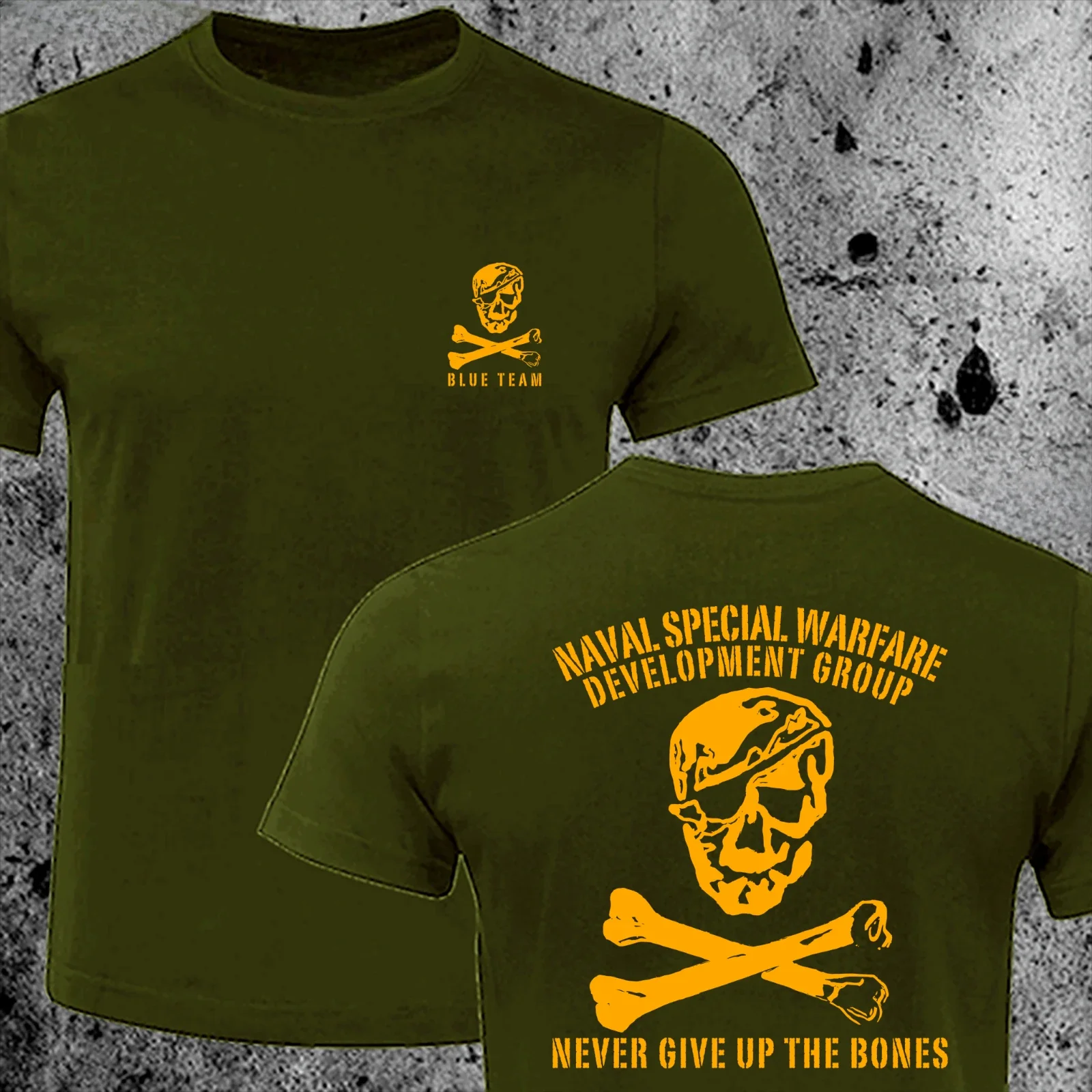 موديل جديد 2025 100% قطن برقبة دائرية صيفية بأكمام قصيرة غير رسمية للرجال من Aval Seal Team Six 6 Crewneck رقبة مستديرة NSWDG DEVGRU Blue Squ