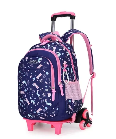 Children Rolling Bag For girls Travel trolley Backpack bag for kids Children School Backpack with wheels Kids Wheeled Backpacks