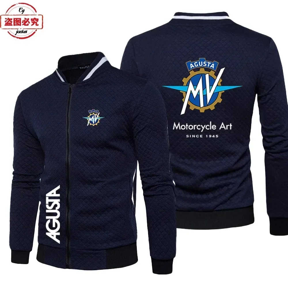 European size MV Agusta Motorcycle Logo Motorcycle Jacket Loose Long Sleeve Men's Top Stand-Up Jacket Group Racing Suit