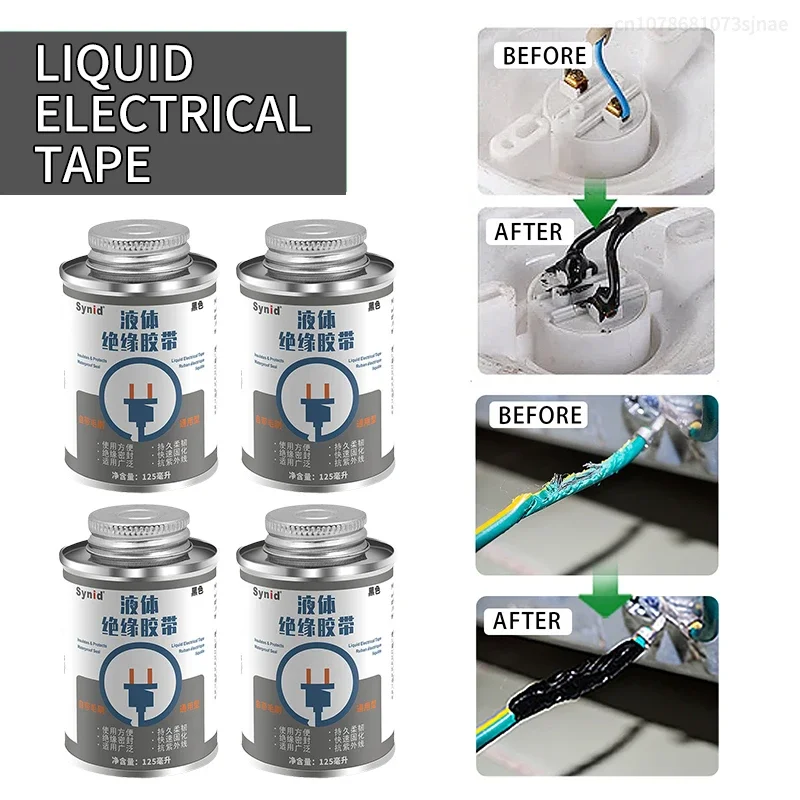 Waterproof Liquid Electrical Tape Liquid Insulation Electrical Tape Rubber Wire & Cable Coating Fixed Wiring Quick Dry Sealant