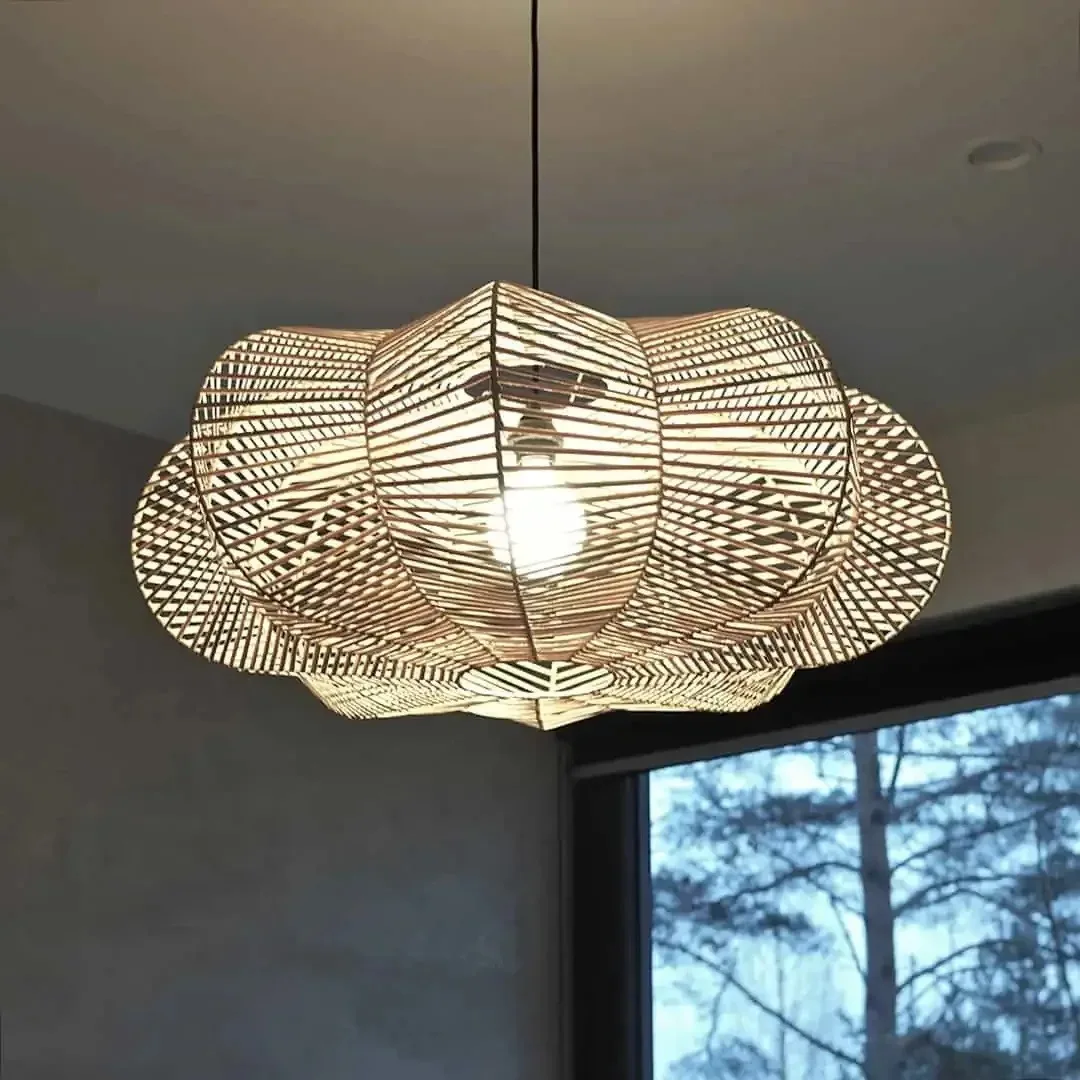 

Nordic style chandelier retro rattan art lamps Restaurant Bar Cafe Creative handmade natural rattan lamps
