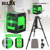 HILDA Laser Level 2-Line Green Laser Instrument With Magnet Wall Level Portable Provincial Support Cross