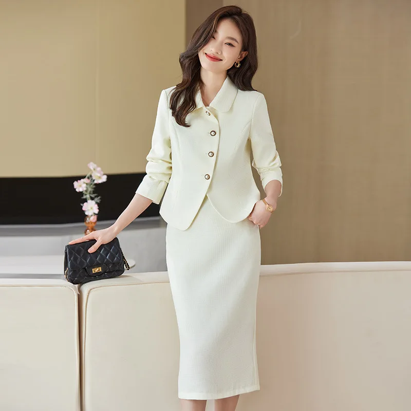 Suit Suit Skirt Women's Age-Reducing Spring and Autumn High-Grade Business Wear Dignified Goddess Fan High-End Two-Piece Suit