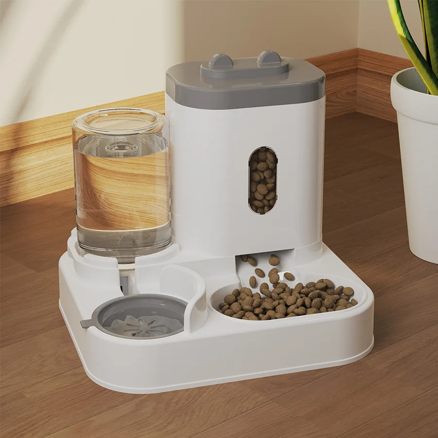 

New original boxed upright rabbit ear automatic cat feeder, non wetting mouth pet water dispenser