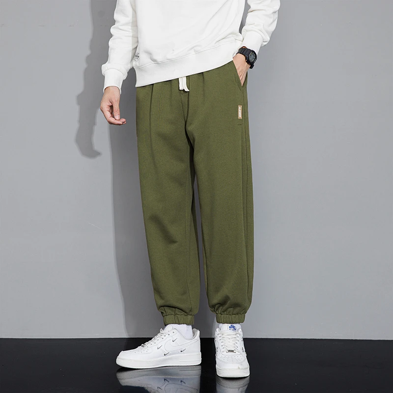 メンズバギースウェットパンツ,伸縮性のあるウエストバンド,ドローストリング,ソフト,ストレート,カジュアル,ファッショナブル,グレー,ブラック,グリーン,秋