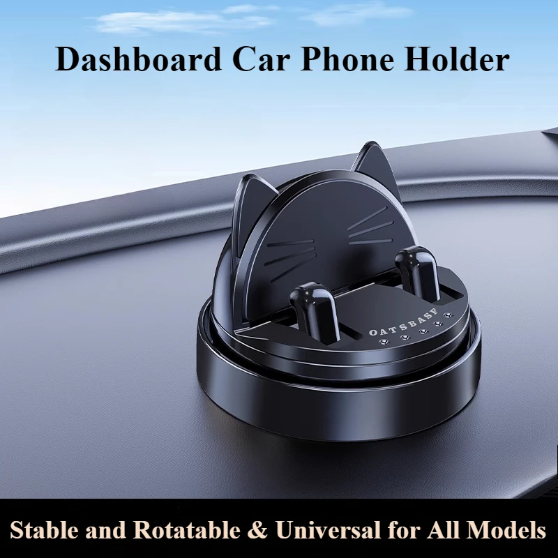 Hipacool Dashboard Car Phone Holder Mount Universal 360°Rotation for iPhone iPad Samsung Fortune Cat Car Bracket Car Accessories