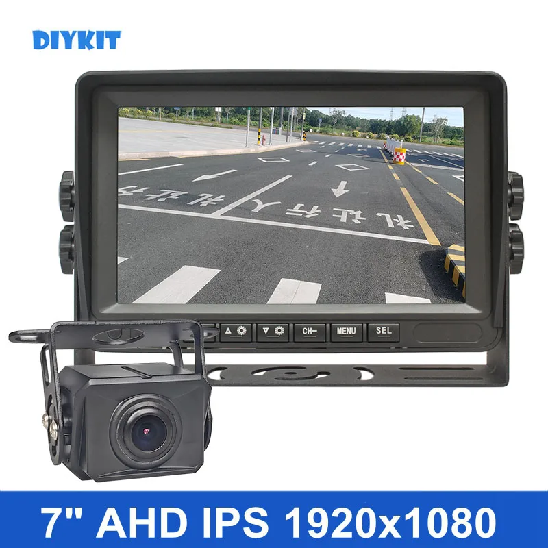 

DIYKIT 1920x1080 7-дюймовый AHD IPS автомобильный монитор монитор заднего вида водонепроницаемая резервная автомобильная камера ночного видения AHD