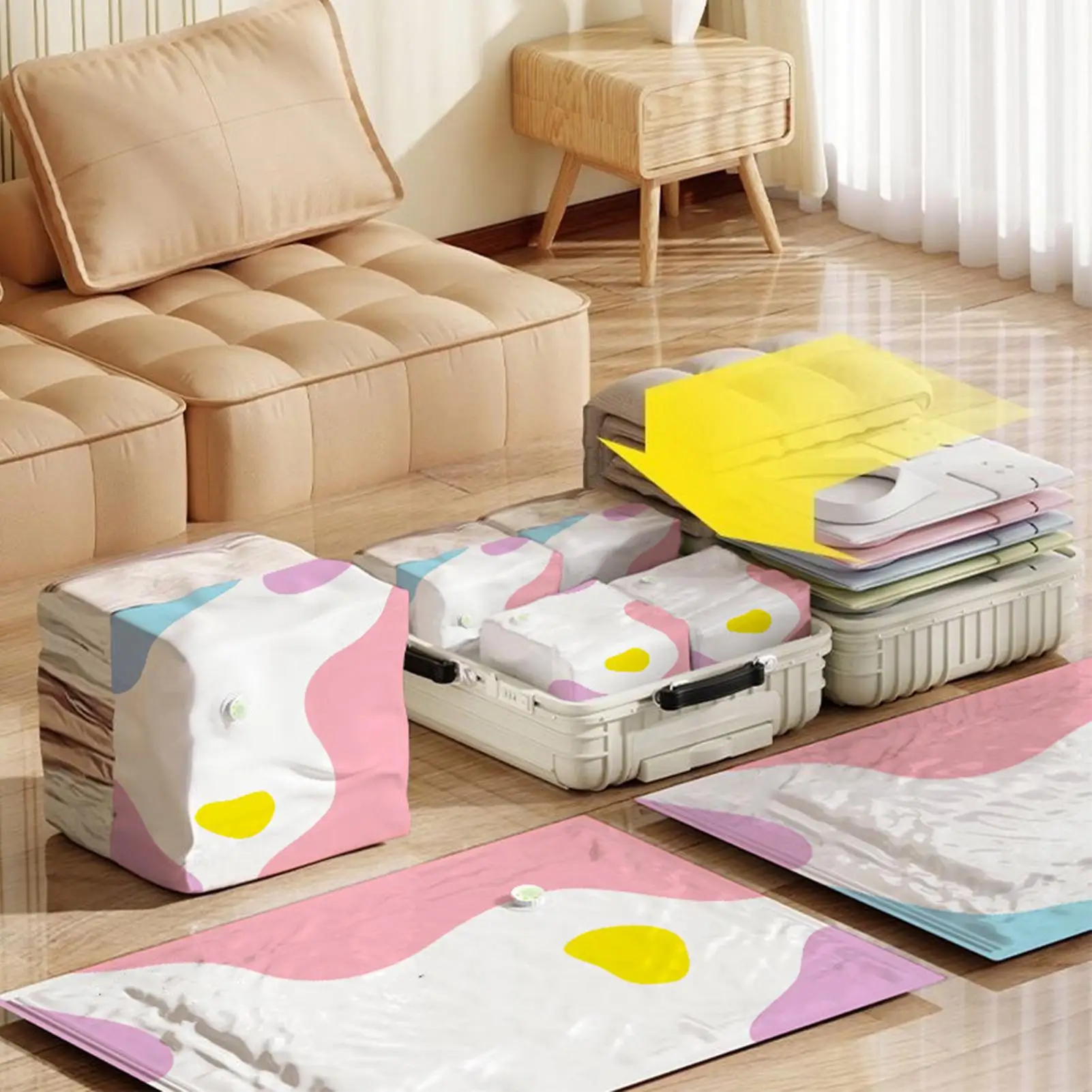 3D Vacuum Sealing Storage Bag No Need Pump Moisture-proof Durable Super Large Capacity Vacuum Compression Bag Travel Storage Bag